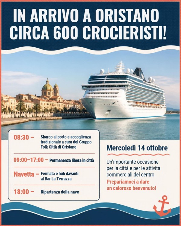 ARRIVO CROCIERISTI AD ORISTANO