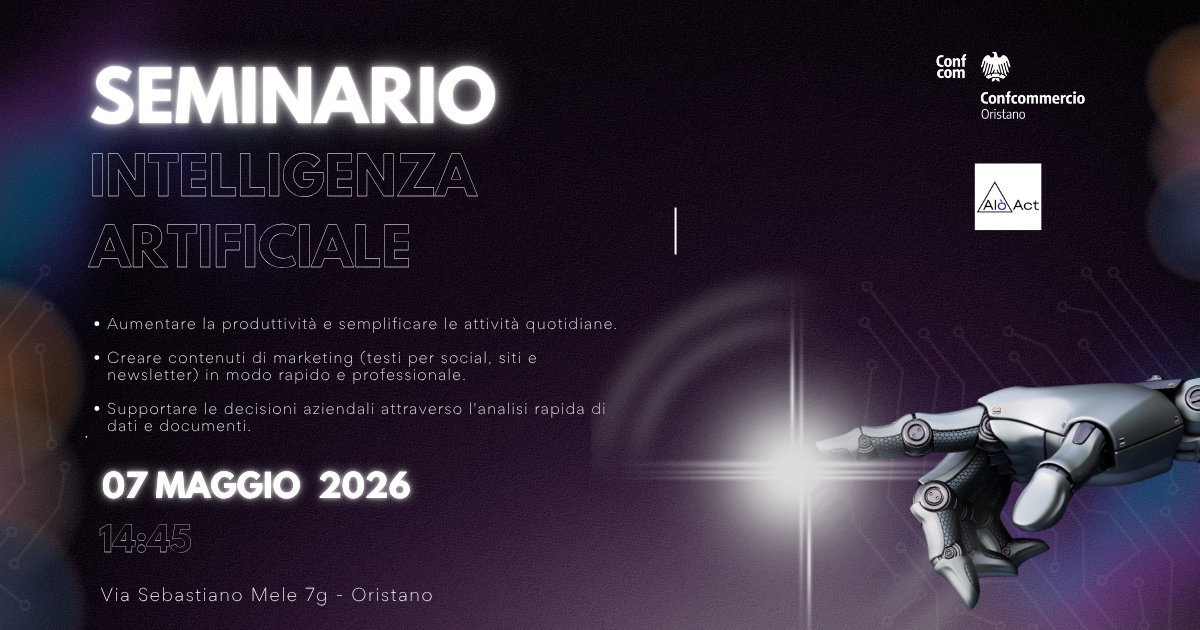 Intelligenza Artificiale Generativa: al via il nuovo incontro formativo per le imprese di Oristano