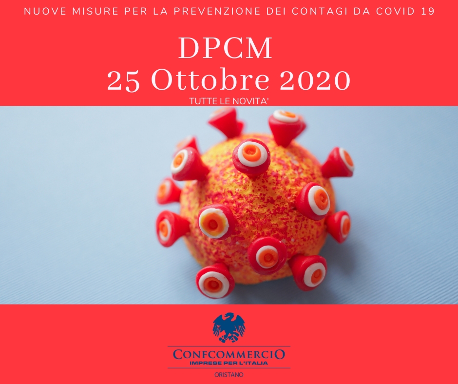 DPCM 25 Ottobre 2020. Nuove regole per la prevenzione del COVID 19