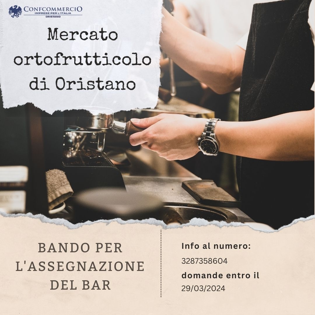 Mercato ortofrutticolo di Oristano - Bando per l'assegnazione del bar