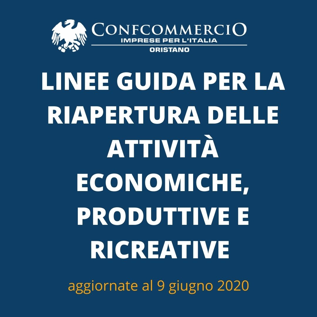 Nuova ulteriore modifica alle Linee guida per la riapertura delle attività economiche